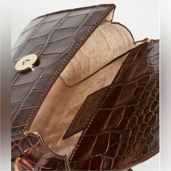 BY FAR Mini Satchel Bag in brown croc - Picture 4 of 13
